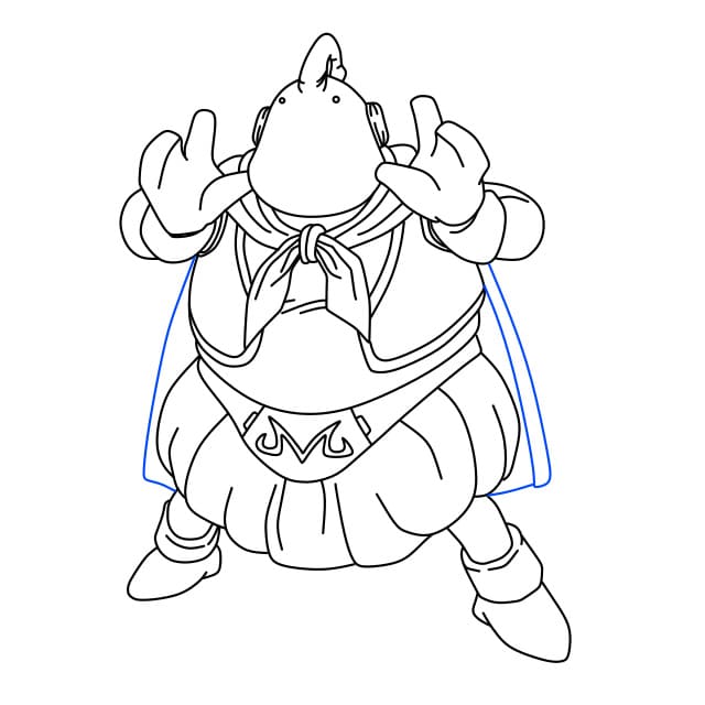 Hướng dẫn vẽ nhân vật Majin Buu trong bộ anime 7 viên ngọc rồng đơn giản và dễ thương cho bé - Bước 9