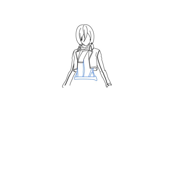 Hướng dẫn vẽ Mikasa Ackerman siêu ngầu cho bé - Bước 4