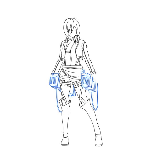 Hướng dẫn vẽ Mikasa Ackerman siêu ngầu cho bé - Bước 6