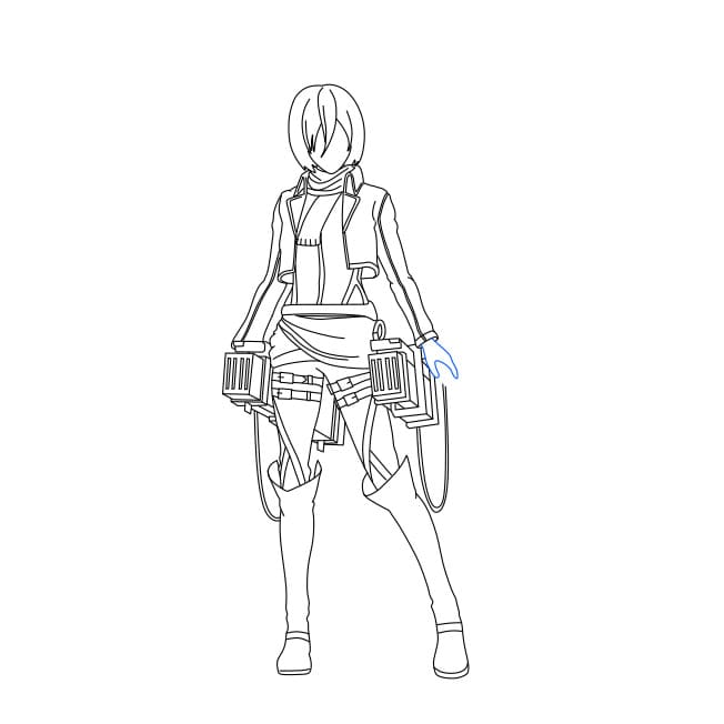 Hướng dẫn vẽ Mikasa Ackerman siêu ngầu cho bé - Bước 7