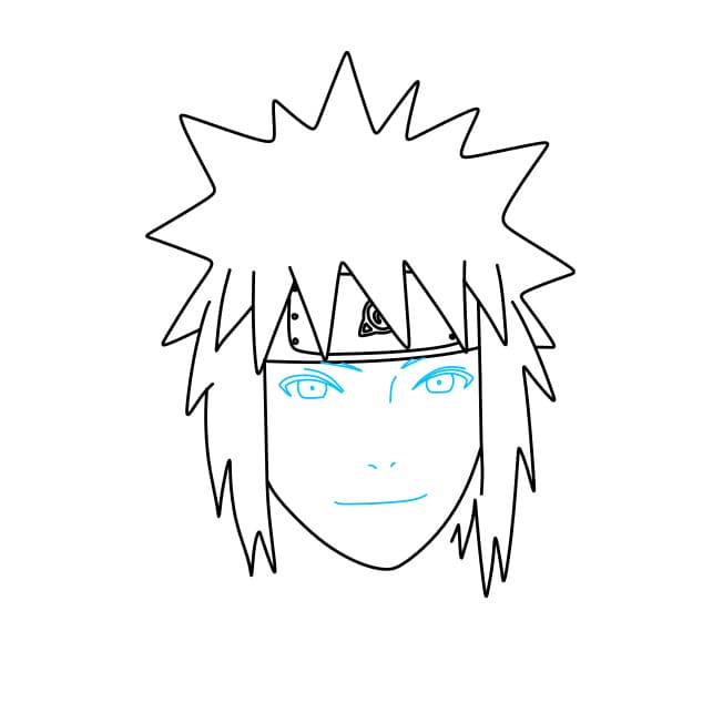 Hướng dẫn vẽ Minato đơn giản và đẹp cho bé - Bước 4