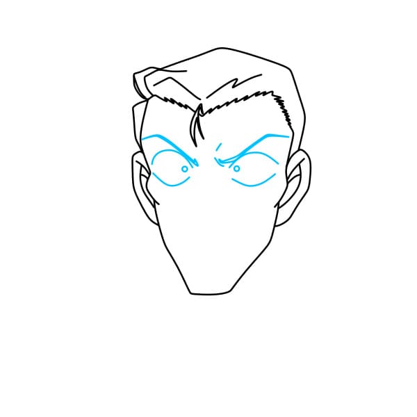 Hướng dẫn vẽ nhân vật Mori Kogoro trong tập truyện Conan đơn giản và đẹp - Bước 4