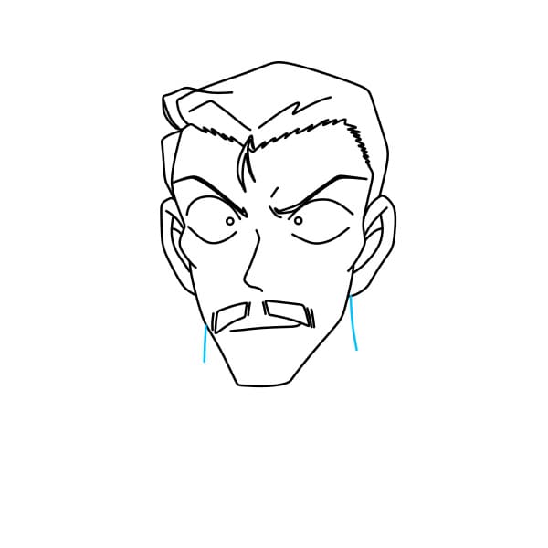 Hướng dẫn vẽ nhân vật Mori Kogoro trong tập truyện Conan đơn giản và đẹp - Bước 5