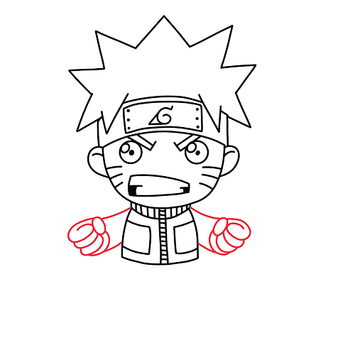 Hướng dẫn vẽ nhân vật Naruto ngộ nghĩnh và dễ thương cho bé - Bước 13