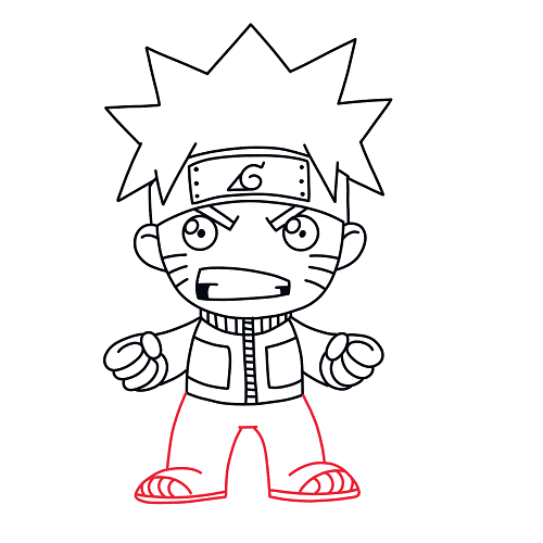 Hướng dẫn vẽ nhân vật Naruto ngộ nghĩnh và dễ thương cho bé - Bước 14