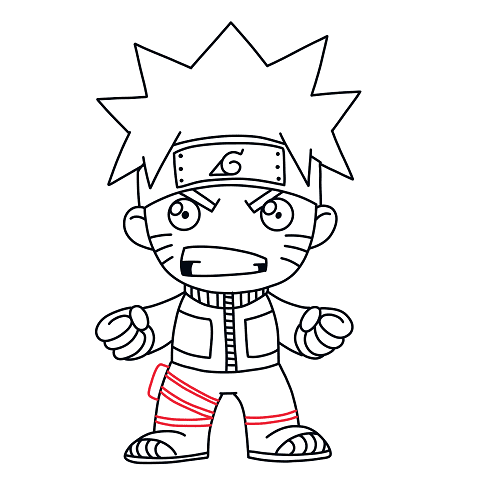 Hướng dẫn vẽ nhân vật Naruto ngộ nghĩnh và dễ thương cho bé - Bước 15