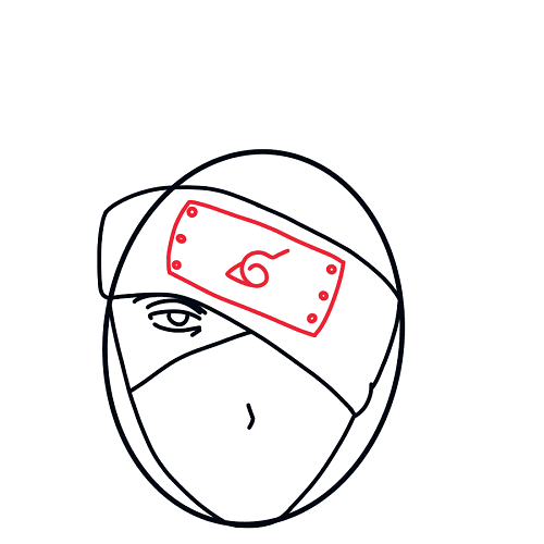 Hưỡng dẫn vẽ nhân vật Kakashi Hatake (Anime Naruto) - Bước 4