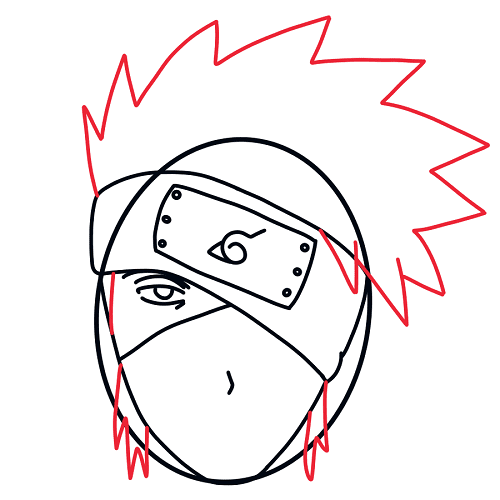 Hưỡng dẫn vẽ nhân vật Kakashi Hatake (Anime Naruto) - Bước 5