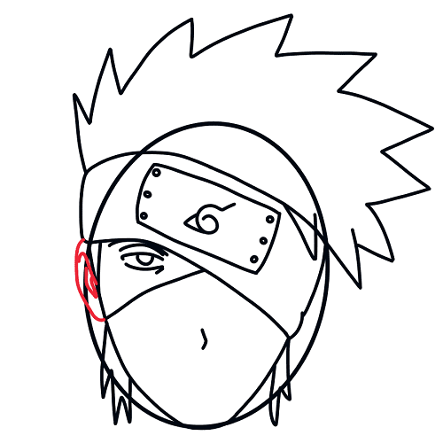 Hưỡng dẫn vẽ nhân vật Kakashi Hatake (Anime Naruto) - Bước 6