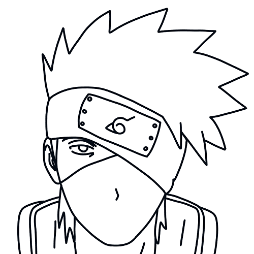 Hưỡng dẫn vẽ nhân vật Kakashi Hatake (Anime Naruto) - Bước 7