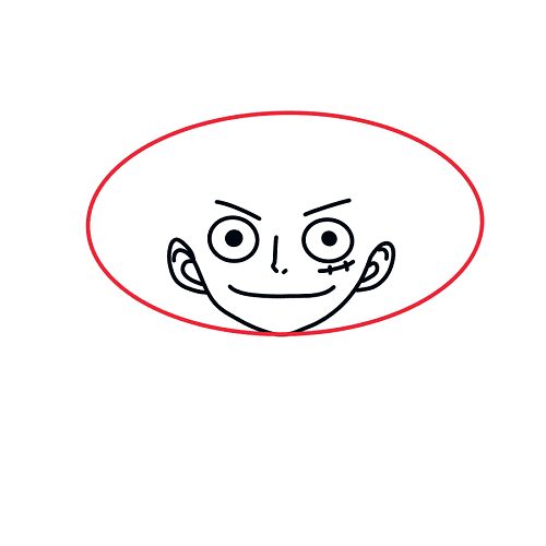 Hướng dẫn vẽ nhân vật Luffy (Anime One Piece – Đảo Hải Tặc) - Bước 5