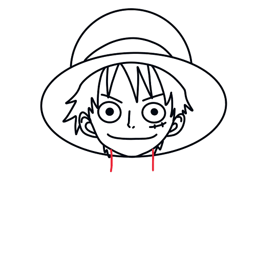 Hướng dẫn vẽ nhân vật Luffy (Anime One Piece – Đảo Hải Tặc) - Bước 7