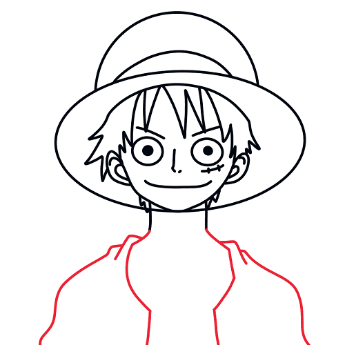 Hướng dẫn vẽ nhân vật Luffy (Anime One Piece – Đảo Hải Tặc) - Bước 8