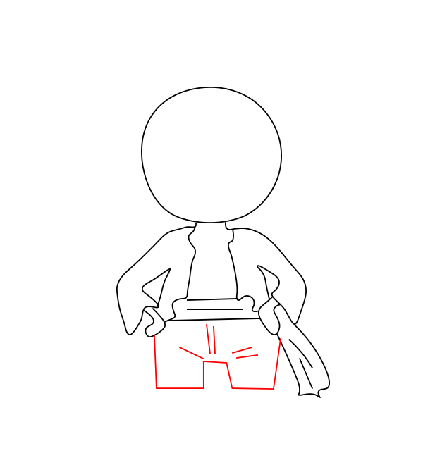 Hướng dẫn cách vẽ nhân vật Luffy đơn giản và thật đẹp cho bé - Bước 5