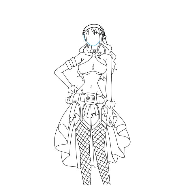 Hướng dẫn vẽ nhân vật Nami đơn giản và đẹp cho bé - Bước 7