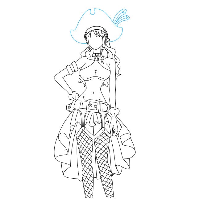 Hướng dẫn vẽ nhân vật Nami đơn giản và đẹp cho bé - Bước 8