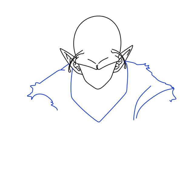 Hướng dẫn vẽ nhân vật Piccolo siêu ngầu trong bộ anime 7 viên ngọc rồng cho bé - Bước 5