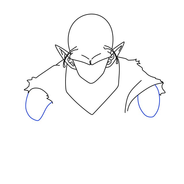 Hướng dẫn vẽ nhân vật Piccolo siêu ngầu trong bộ anime 7 viên ngọc rồng cho bé - Bước 6