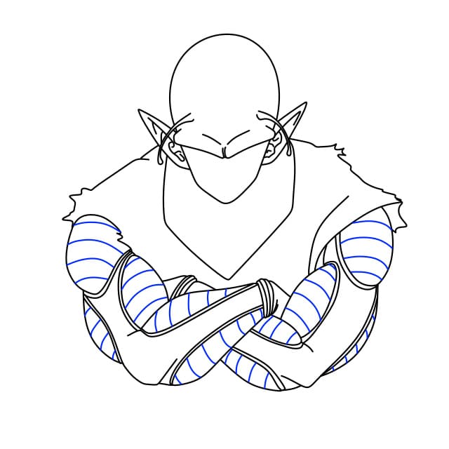 Hướng dẫn vẽ nhân vật Piccolo siêu ngầu trong bộ anime 7 viên ngọc rồng cho bé - Bước 7