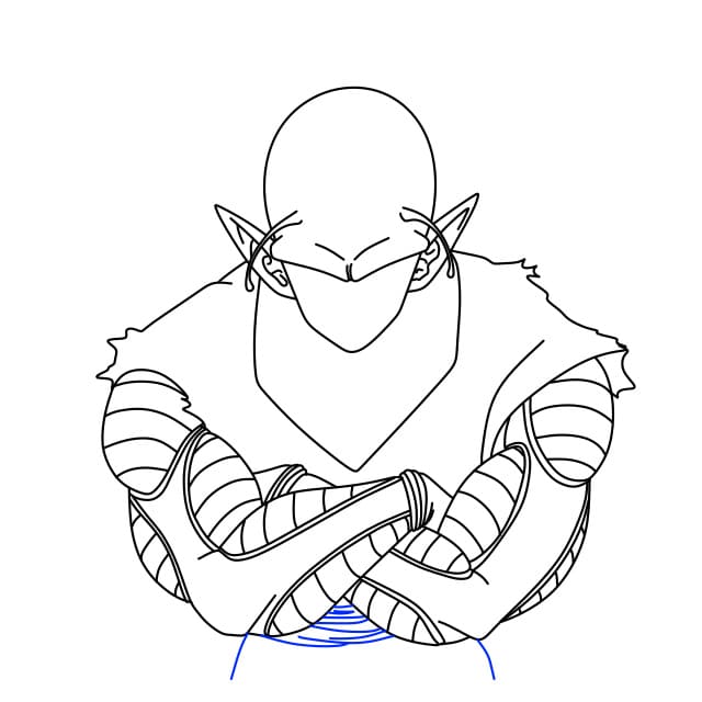 Hướng dẫn vẽ nhân vật Piccolo siêu ngầu trong bộ anime 7 viên ngọc rồng cho bé - Bước 8