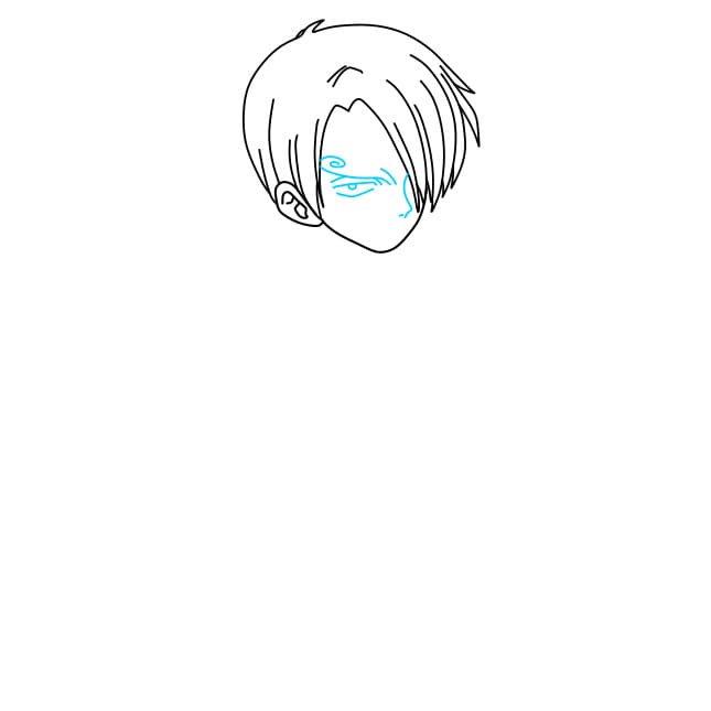 Hướng dẫn vẽ nhân vật Sanji đơn giản và đẹp cho bé - Bước 4