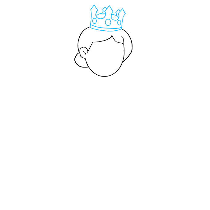 Hướng dẫn cách vẽ Nữ hoàng đơn giản và thật đẹp cho bé - Bước 3