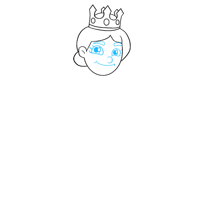 Hướng dẫn cách vẽ Nữ hoàng đơn giản và thật đẹp cho bé - Bước 4