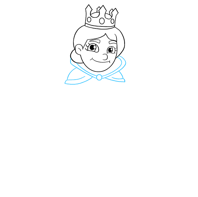 Hướng dẫn cách vẽ Nữ hoàng đơn giản và thật đẹp cho bé - Bước 5