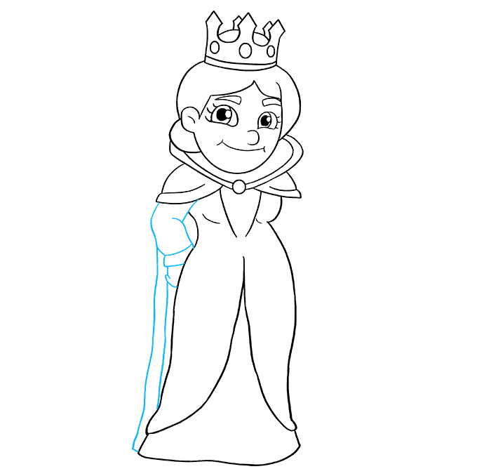 Hướng dẫn cách vẽ Nữ hoàng đơn giản và thật đẹp cho bé - Bước 6