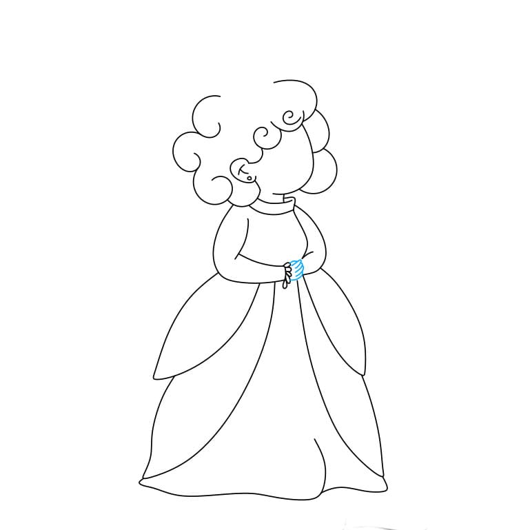 Hướng dẫn cách vẽ Nữ hoàng đơn giản và dễ thương cho bé - Bước 5