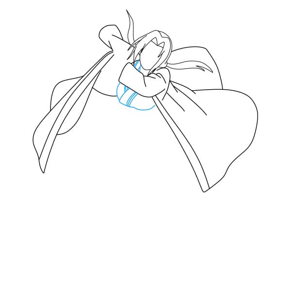 Hướng dẫn vẽ Senju Tsunade đơn giản và đẹp cho bé - Bước 4