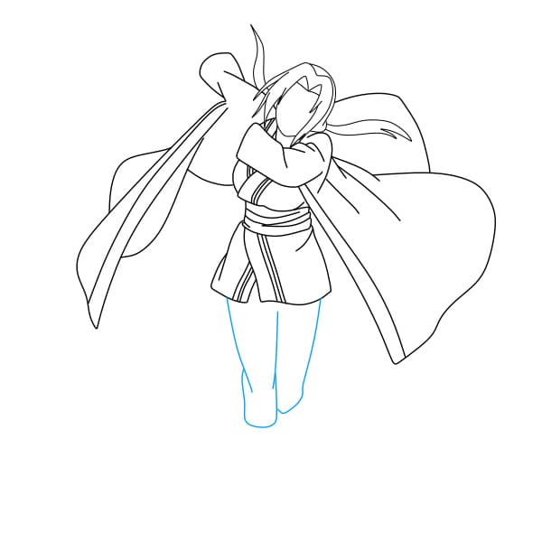 Hướng dẫn vẽ Senju Tsunade đơn giản và đẹp cho bé - Bước 5