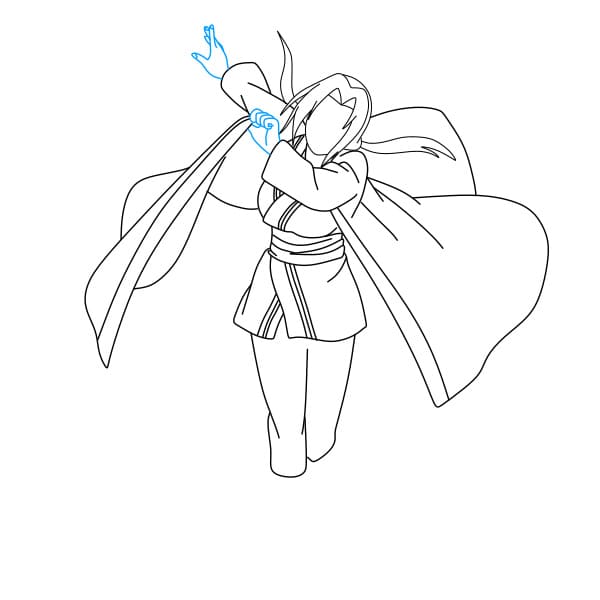 Hướng dẫn vẽ Senju Tsunade đơn giản và đẹp cho bé - Bước 6