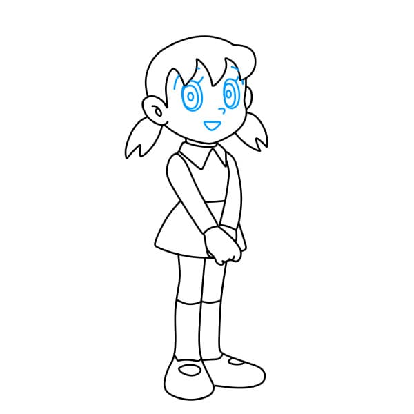 Hướng dẫn vẽ Sizuka đơn giản và đẹp cho bé - Bước 9