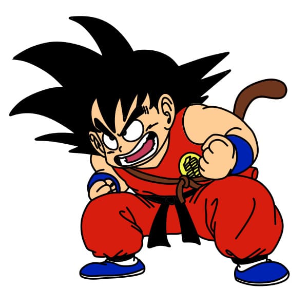Hướng dẫn vẽ Son Goku đang tức giận - Bước 11