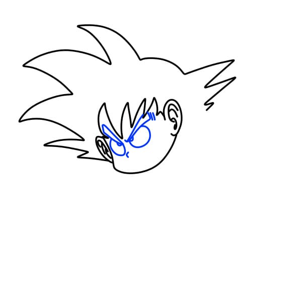 Hướng dẫn vẽ Son Goku đang tức giận - Bước 4