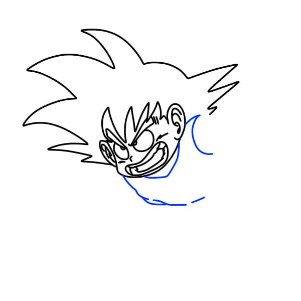 Hướng dẫn vẽ Son Goku đang tức giận - Bước 5