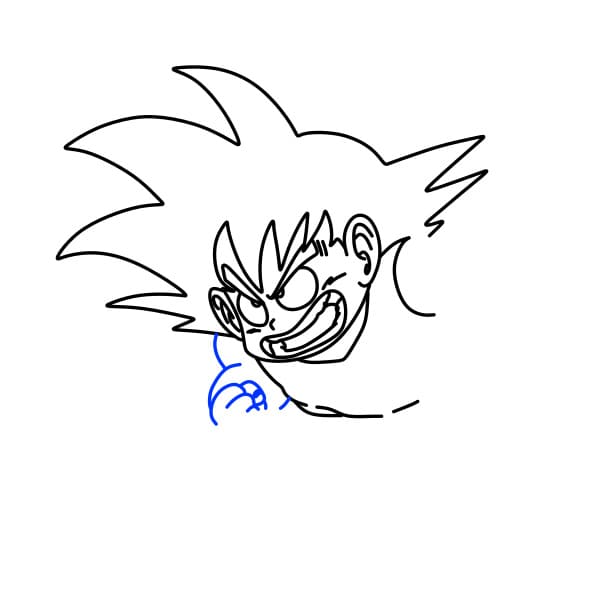 Hướng dẫn vẽ Son Goku đang tức giận - Bước 6