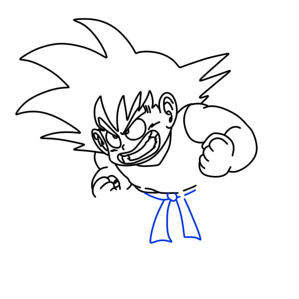 Hướng dẫn vẽ Son Goku đang tức giận - Bước 7