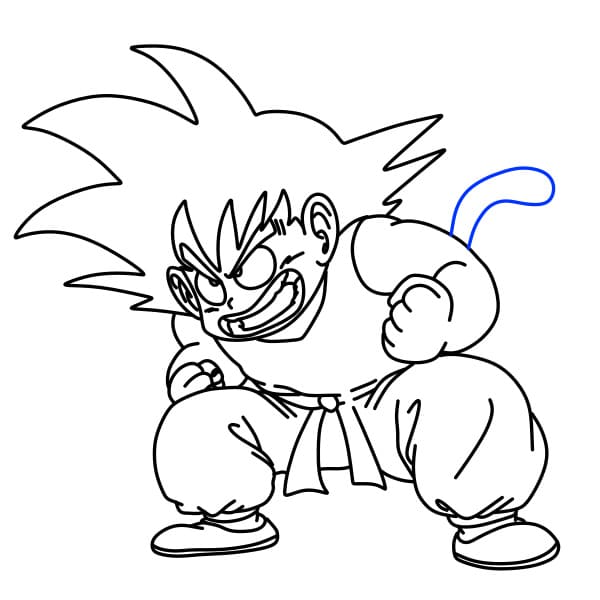 Hướng dẫn vẽ Son Goku đang tức giận - Bước 9