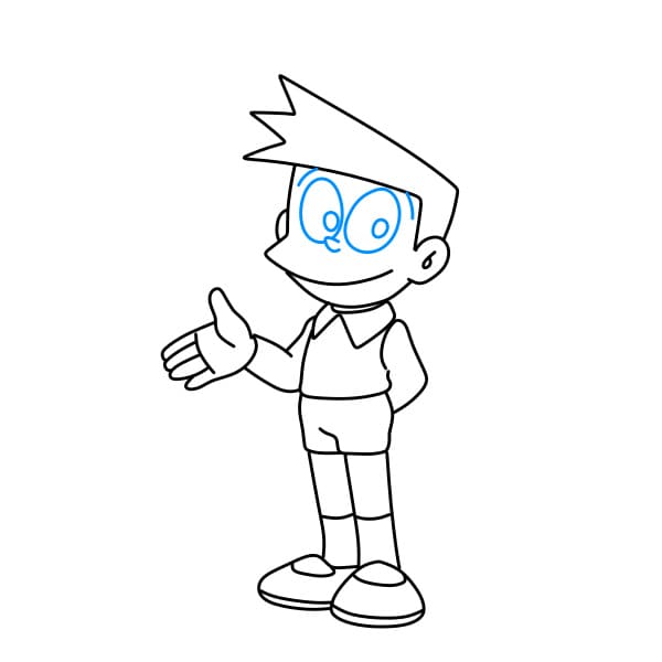 Hướng dẫn vẽ Suneo đơn giản và đẹp cho bé - Bước 8