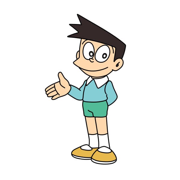 Hướng dẫn vẽ Suneo đơn giản và đẹp cho bé - Bước 9