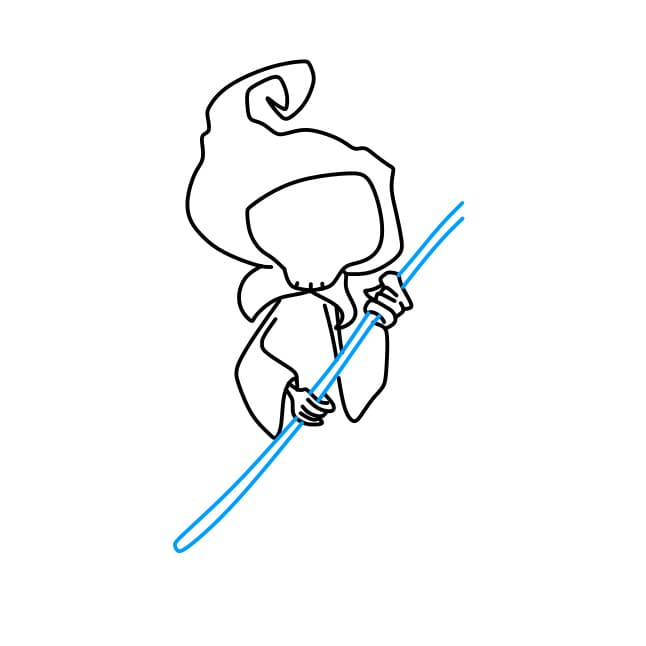 Hướng dẫn vẽ Thần Chết thần bí cho bé - Bước 4