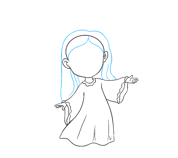 Hướng dẫn cách vẽ thiên thần thật đẹp và đáng yêu cho bé - Bước 7