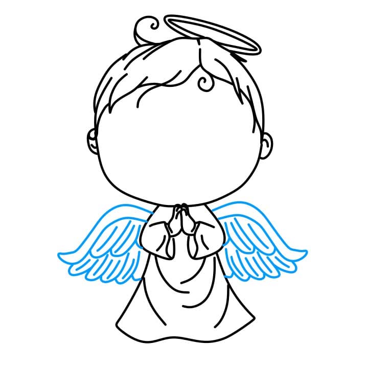 Hướng dẫn vẽ dễ dàng : thiên thần xinh đẹp - Bước 4