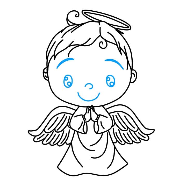 Hướng dẫn vẽ dễ dàng : thiên thần xinh đẹp - Bước 5