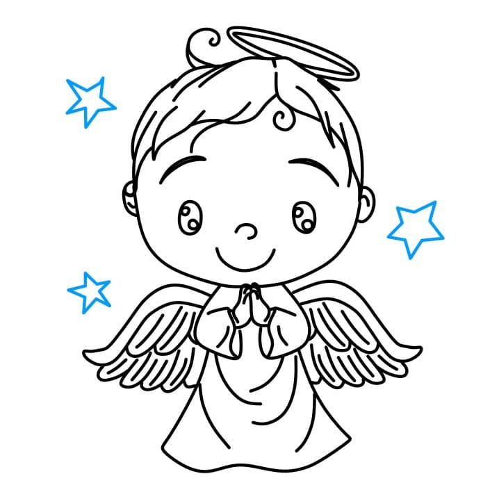 Hướng dẫn vẽ dễ dàng : thiên thần xinh đẹp - Bước 6
