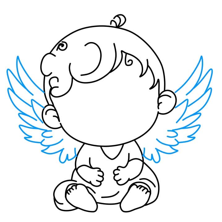Hướng dẫn cách vẽ thiên thần - Bước 4