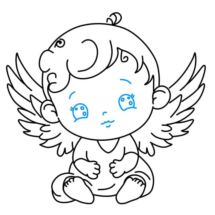 Hướng dẫn cách vẽ thiên thần - Bước 5