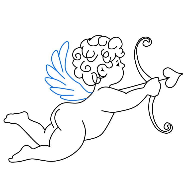 Hướng dẫn cách vẽ thiên thần chi tiết từng bước cho bé - Bước 5